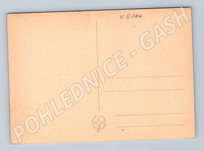 Pohlednice Venkovský dům a studna jaro (M6887)