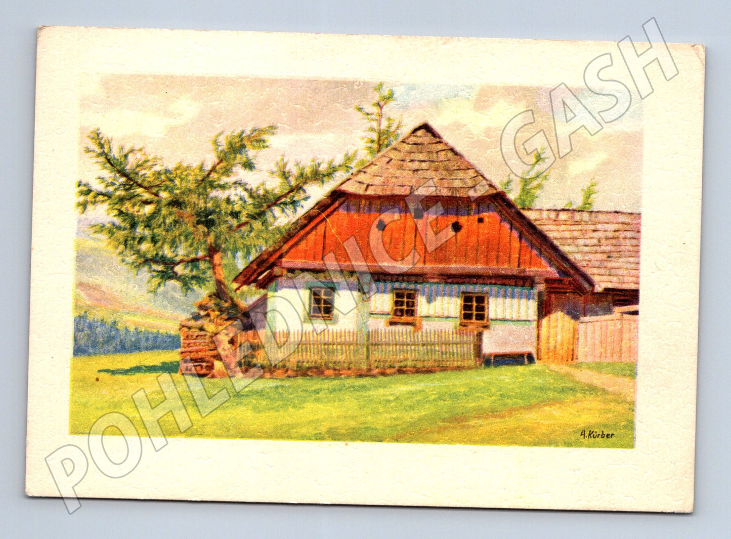 Pohlednice Česká chalupa etnografie A. Kučer (M6888)