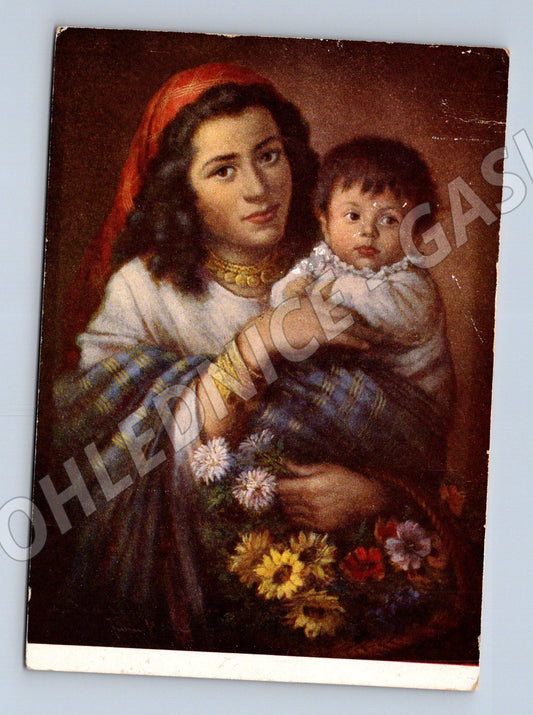 Pohlednice Julius Horn Cikánská matka 1950 (M6890)