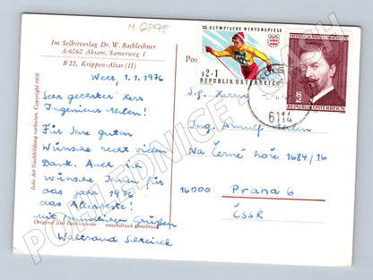 Pohlednice Krippen Altar vánoční 1976 (M6898)