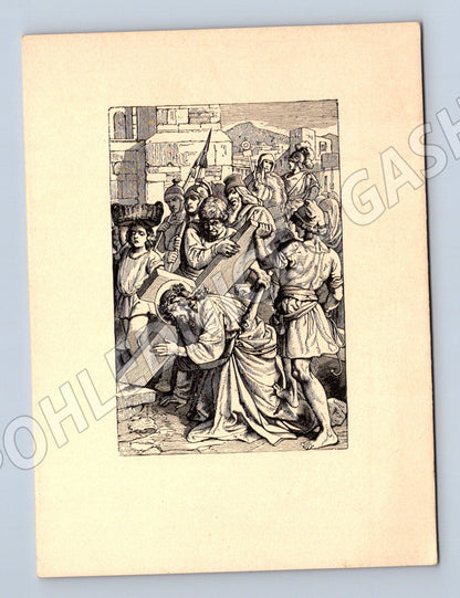 Pohlednice Nesení kříže stará grafika (M6901)