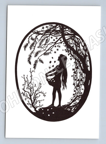 Pohlednice Silueta ženy moderní ilustrace (M6902)