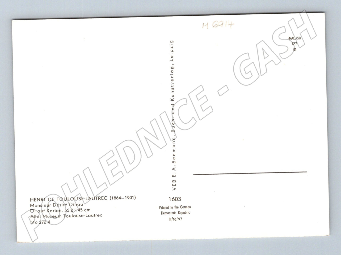 Pohlednice Toulouse-Lautrec Monsieur Désiré Dihau (M6914)