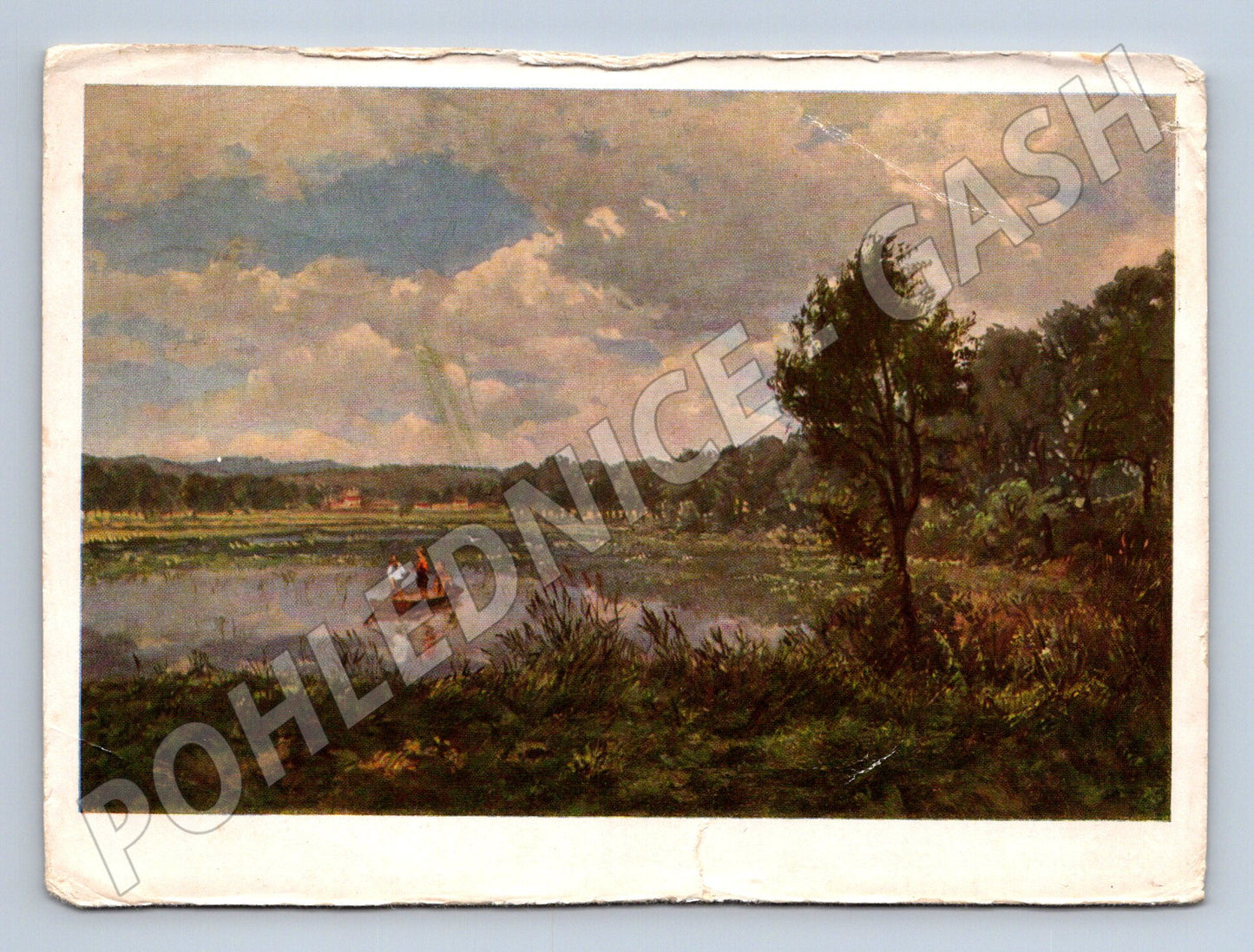 Pohlednice Krajina s rybníkem Baloun 1951 (M6916)