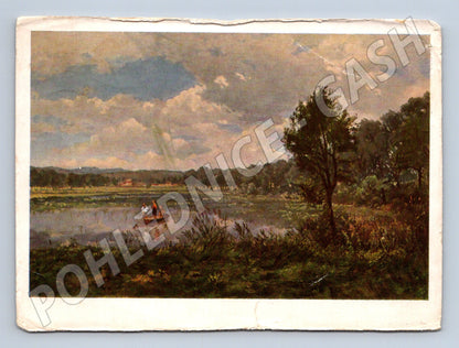 Pohlednice Krajina s rybníkem Baloun 1951 (M6916)