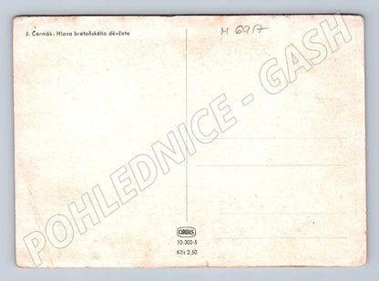 Pohlednice J. Čermák Hlava bretaňského děvčete (M6917)