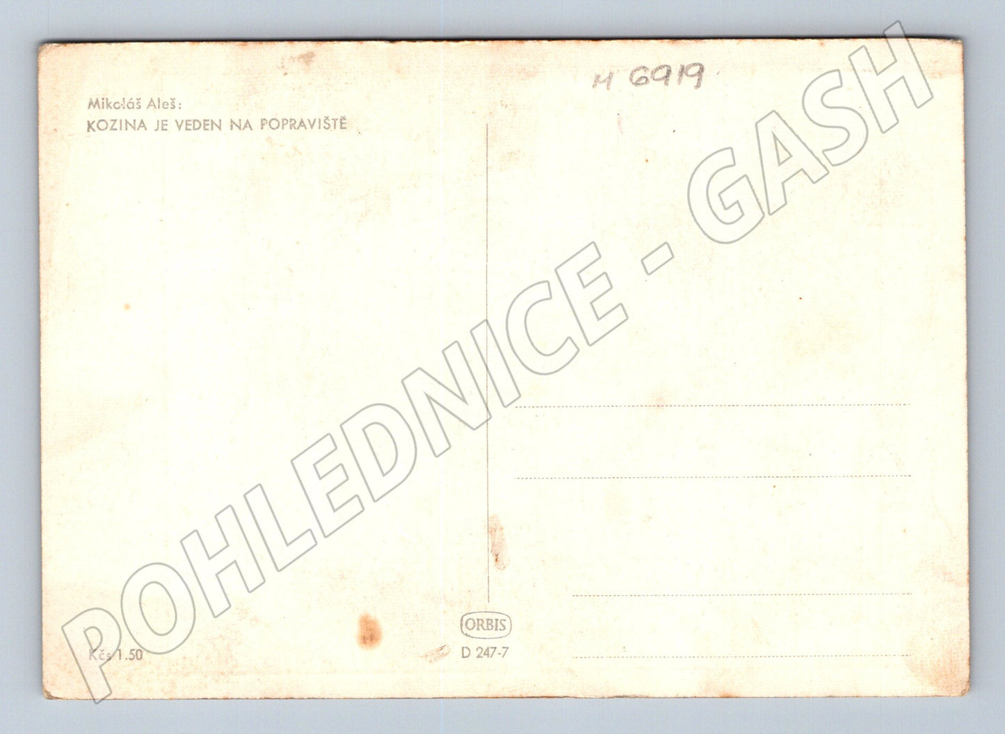 Pohlednice Mikoláš Aleš Kozina na popraviště (M6919)