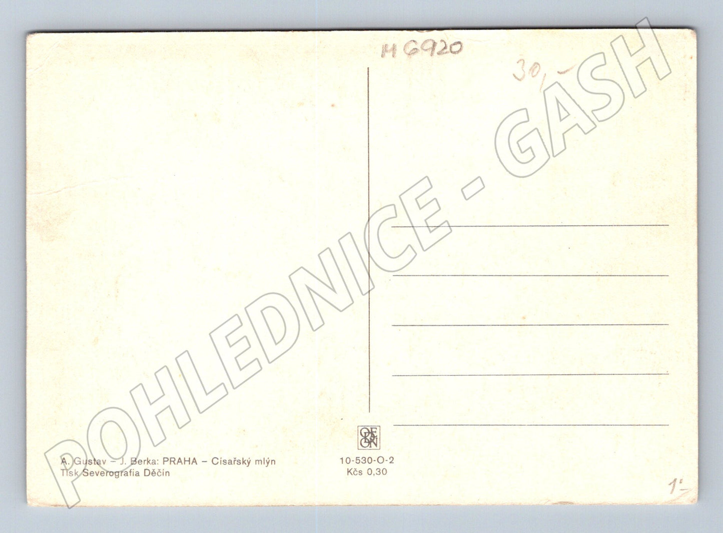 Pohlednice Císařský mlýn Praha historická (M6920)