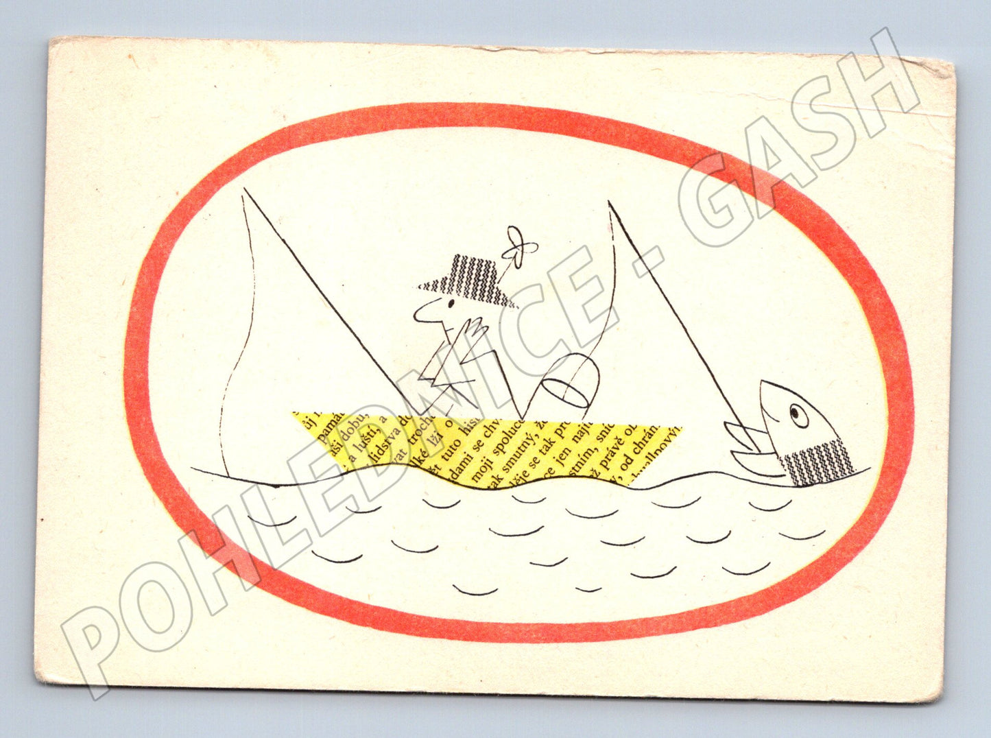 Pohlednice Kreslený rybář B. Štěpán (M6922)