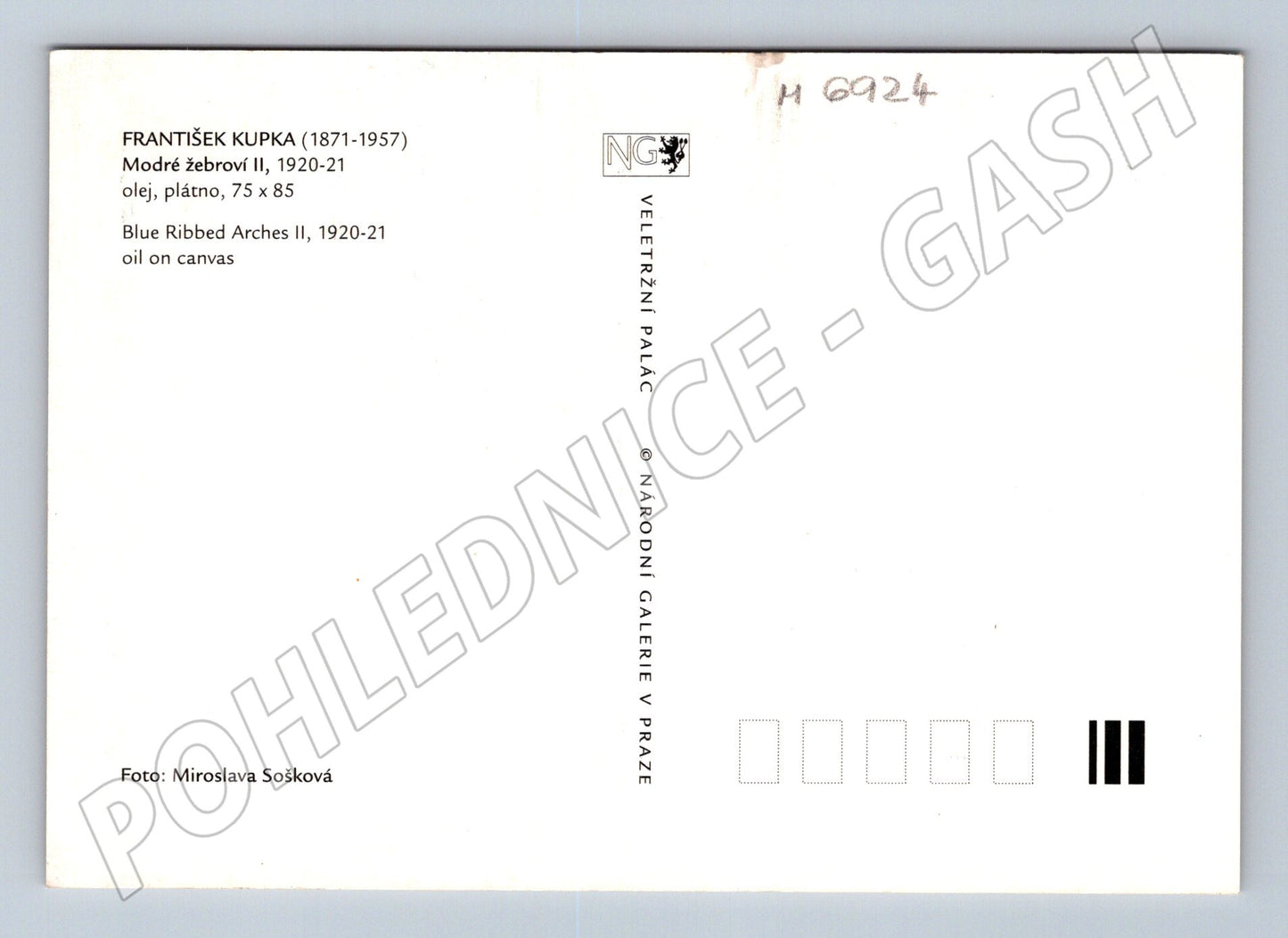 Pohlednice Kupka Modré žebroví II (M6924)