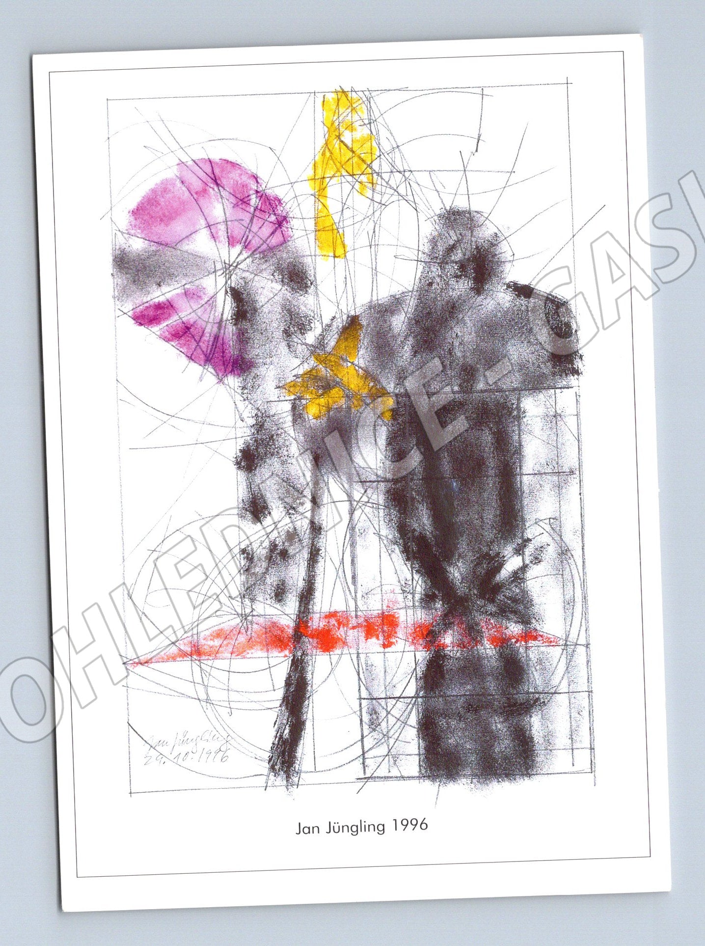 Pohlednice Jan Jüngling abstraktní malba 1996 (M6926)