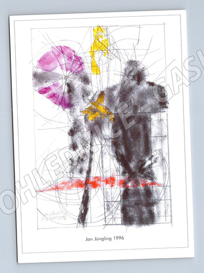 Pohlednice Jan Jüngling abstraktní malba 1996 (M6926)