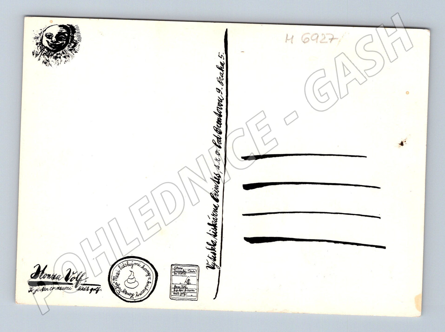 Pohlednice Stylizovaná kočka grafika (M6927)