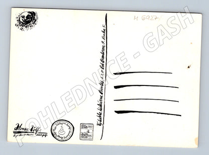 Pohlednice Stylizovaná kočka grafika (M6927)