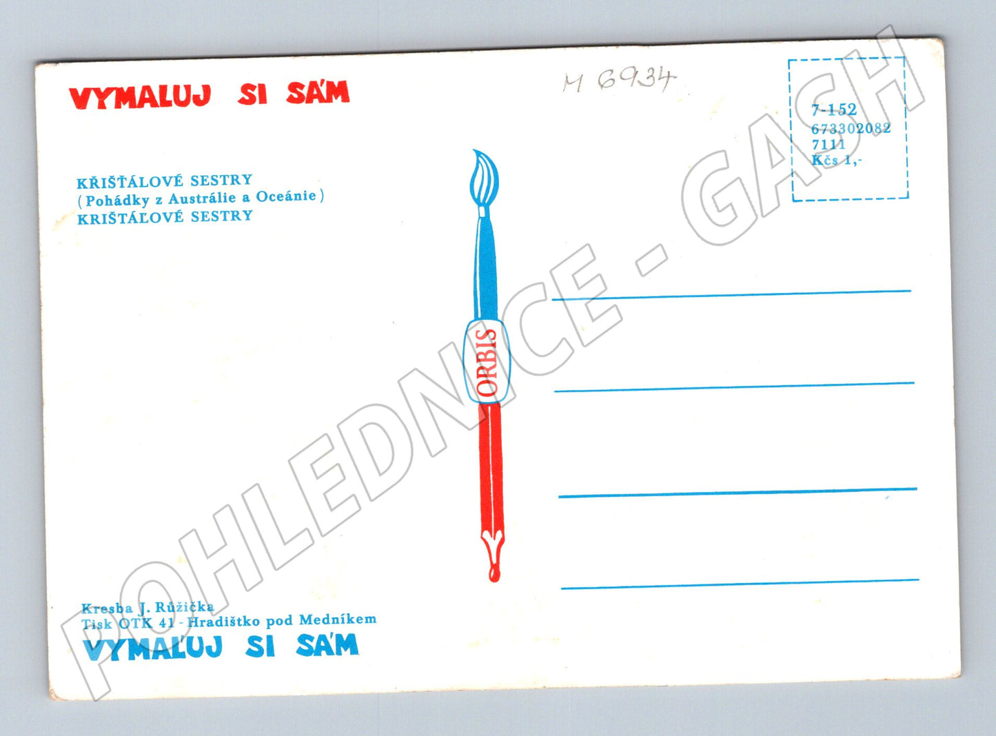 Pohlednice Vymaluj si sám Křišťálové sestry (M6934)