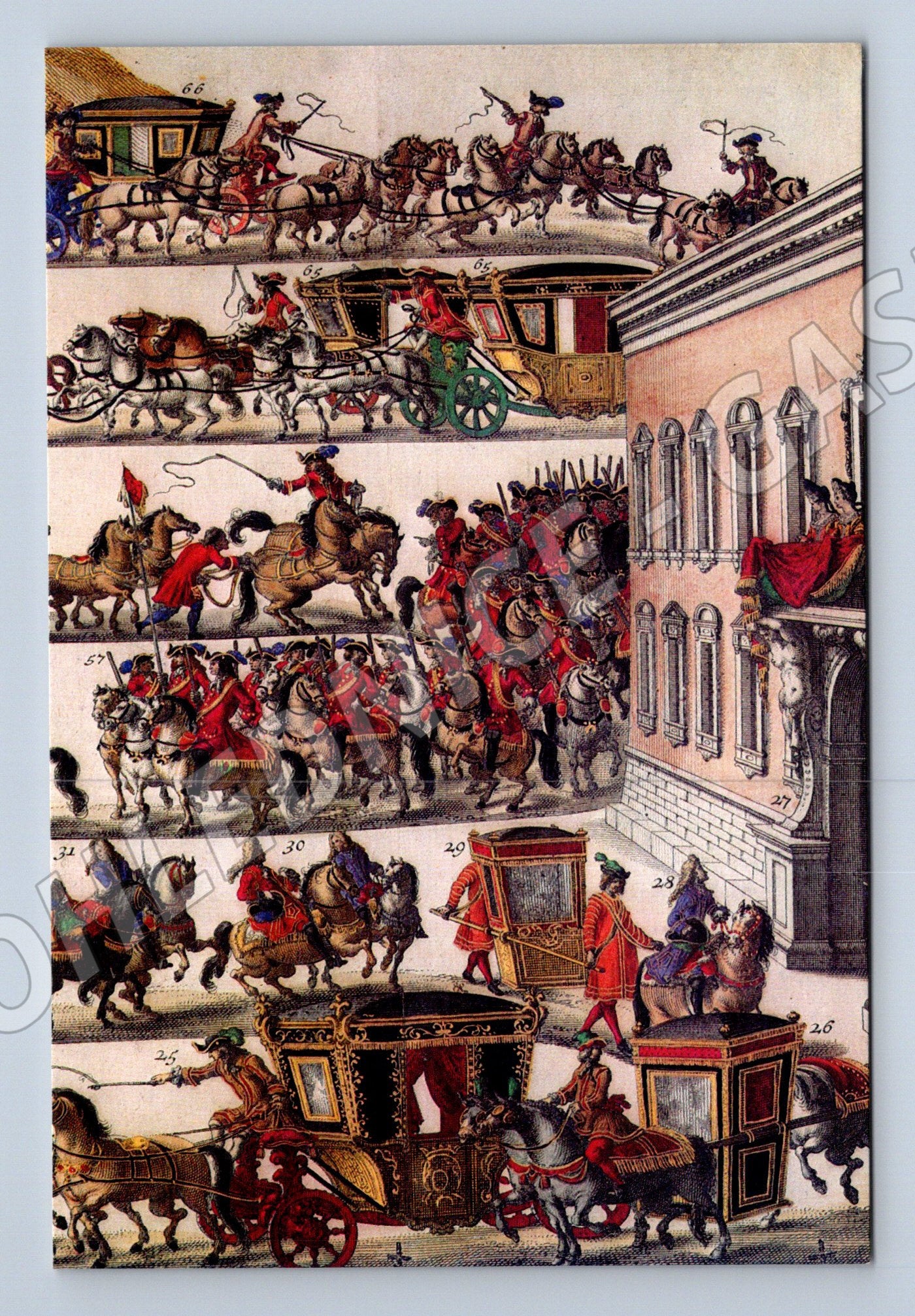 Pohlednice Kočárový průvod Parma 1717 (M6937)