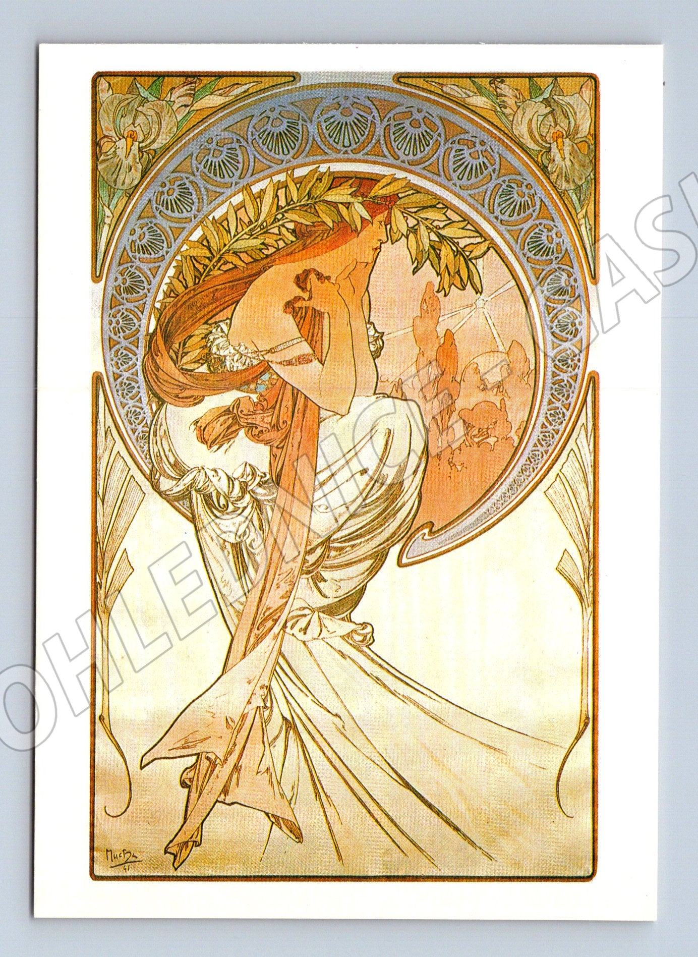 Pohlednice Alphonse Mucha La Poésie 1898 (M6939)