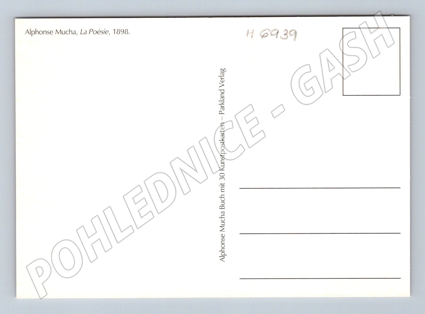 Pohlednice Alphonse Mucha La Poésie 1898 (M6939)