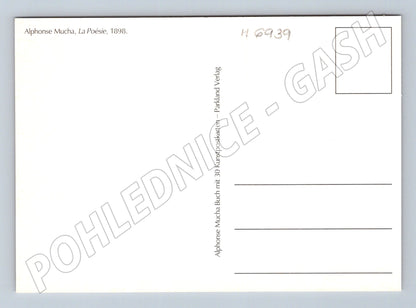 Pohlednice Alphonse Mucha La Poésie 1898 (M6939)