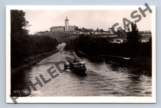 Pohlednice Mělník nad Labem loď na řece ČSR (M694)
