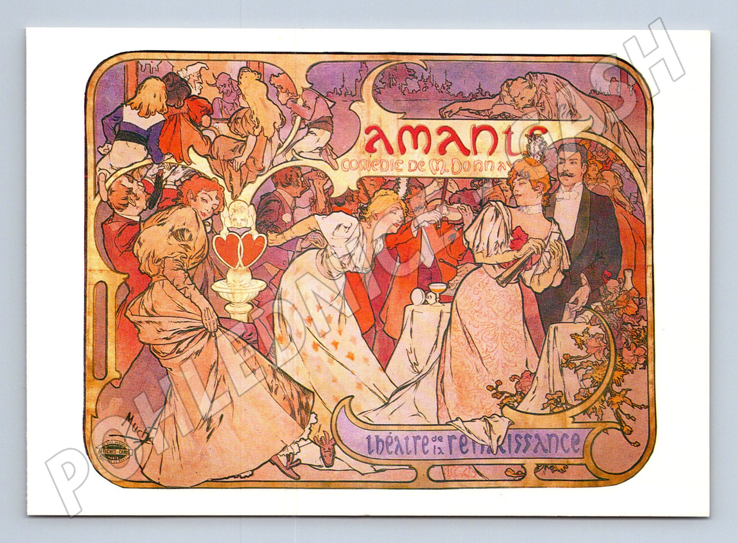 Pohlednice Mucha Amants Liebende 1895 (M6940)