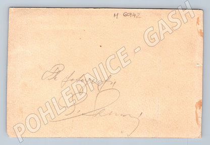 Pohlednice Hrad a hřbitov akvarel ruční malba (M6942)