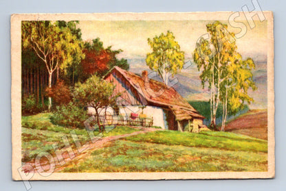 Pohlednice Jarní motiv chalupa ČSR (M6943)
