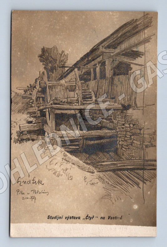 Pohlednice Studijní výstava Vsetín 1907 (M6945)