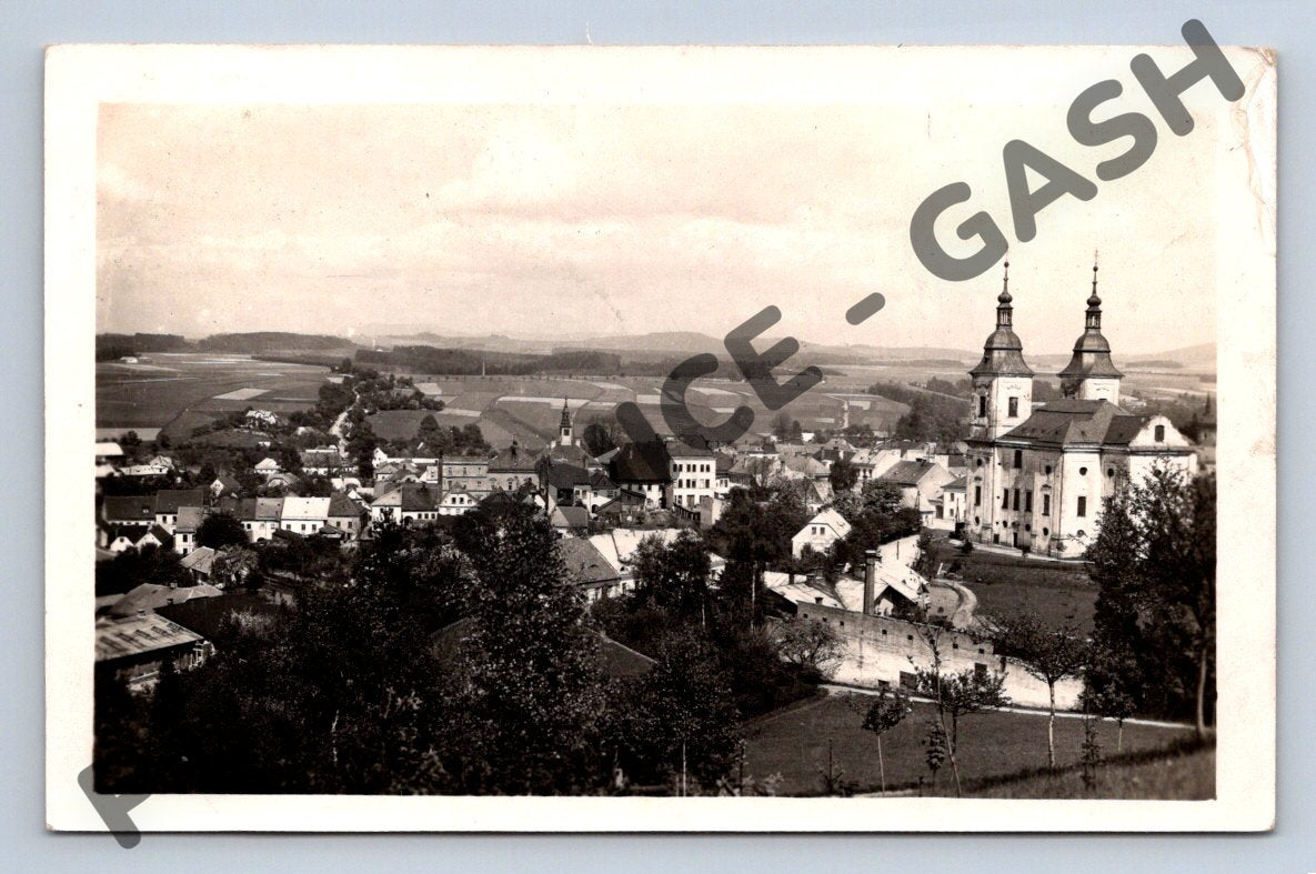 Pohlednice Žamberk kostel historická ČSR (M696)