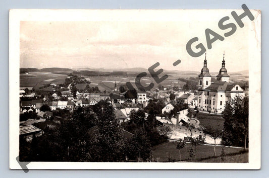 Pohlednice Žamberk kostel historická ČSR (M696)