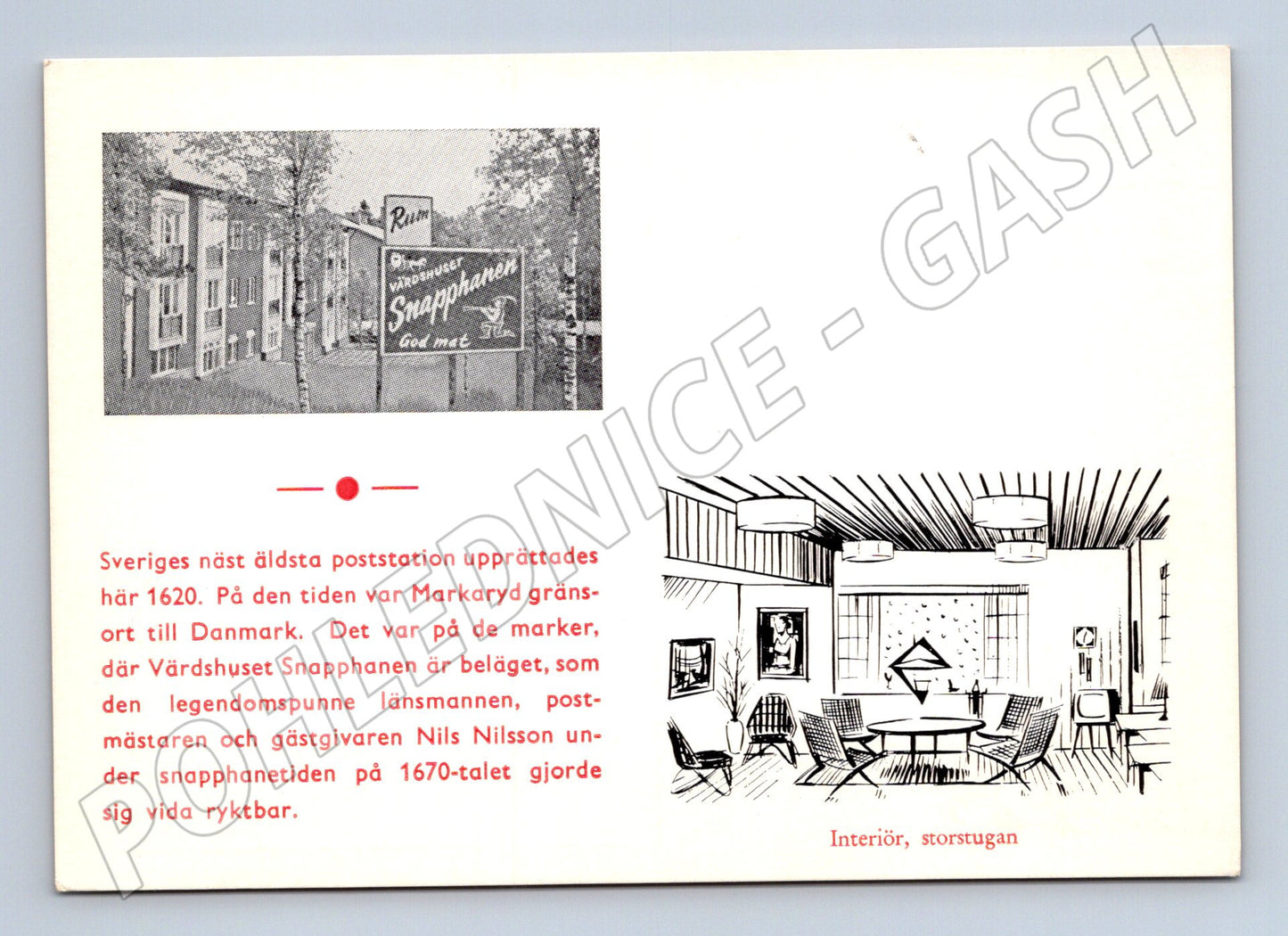 Pohlednice Švédsko Värdshuset Snapphanen (M6972)