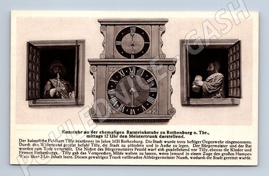 Pohlednice Rothenburg umělecké hodiny radnice (M6981)