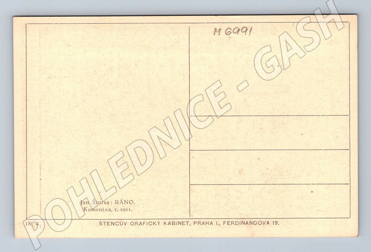 Pohlednice Jan Štursa Ráno socha (M6991)