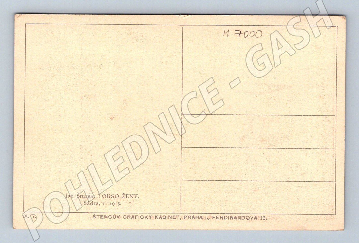 Pohlednice Jan Štursa Torso ženy 1913 (M7000)