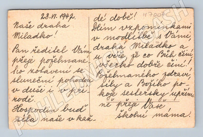 Pohlednice Rozkvetlá louka a břízy 1942 (M7007)