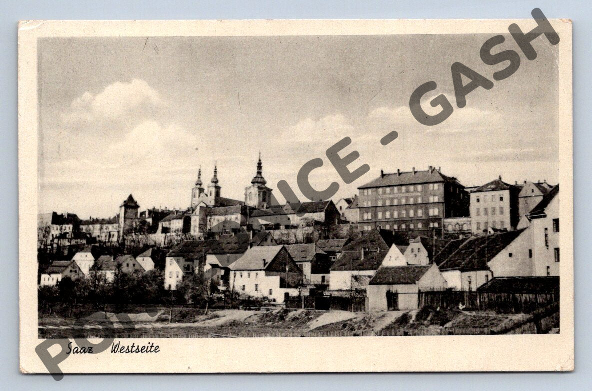 Pohlednice Žatec Saaz západní část do 1950 (M701)