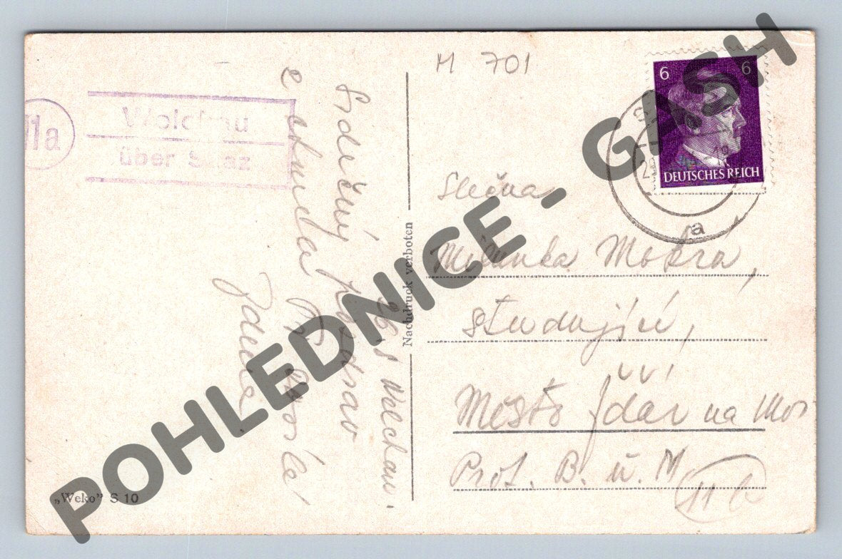 Pohlednice Žatec Saaz západní část do 1950 (M701)