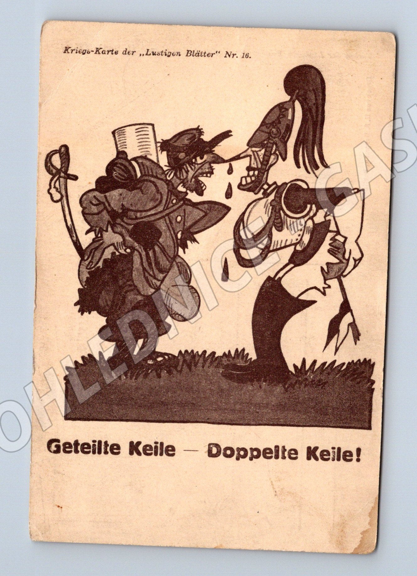 Pohlednice WW1 karikatura Kriegs-Postkarte (M7031)