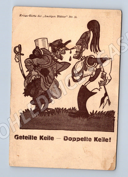 Pohlednice WW1 karikatura Kriegs-Postkarte (M7031)