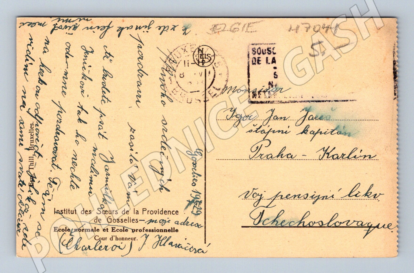 Pohlednice Charleroi klášterní dvůr (M7041)