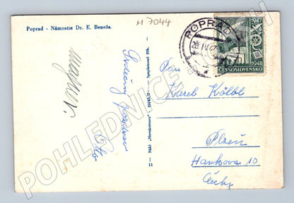 Postcard Poprad Beneš Square (M7044)