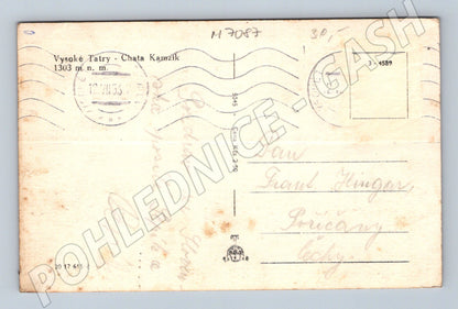 Postcard Tatras Chata Kamzík 1953 (M7087)