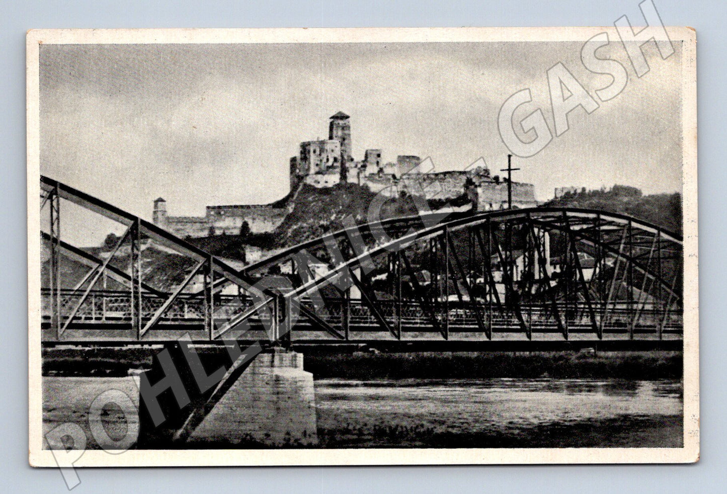 Pohlednice Trenčín hrad a most 1937 (M7094)