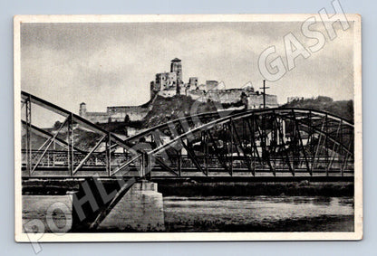 Pohlednice Trenčín hrad a most 1937 (M7094)