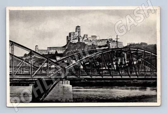 Pohlednice Trenčín hrad a most 1937 (M7094)