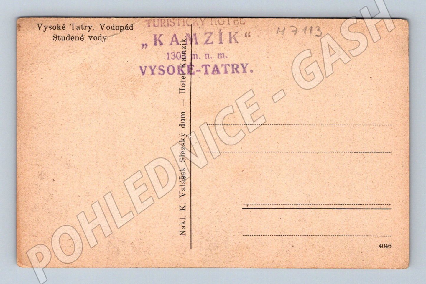 Pohlednice Tatry Vodopád Studené vody (M7113)