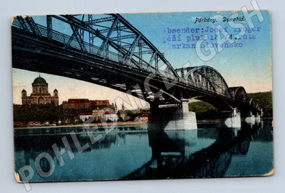 Pohlednice Párkány Dunajský most 1918 (M7124)