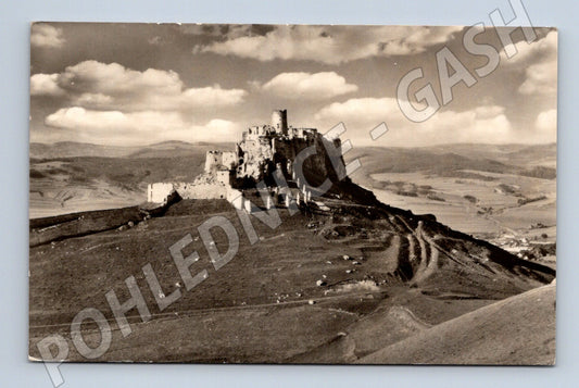 Pohlednice Spišský hrad černobílá (M7133)