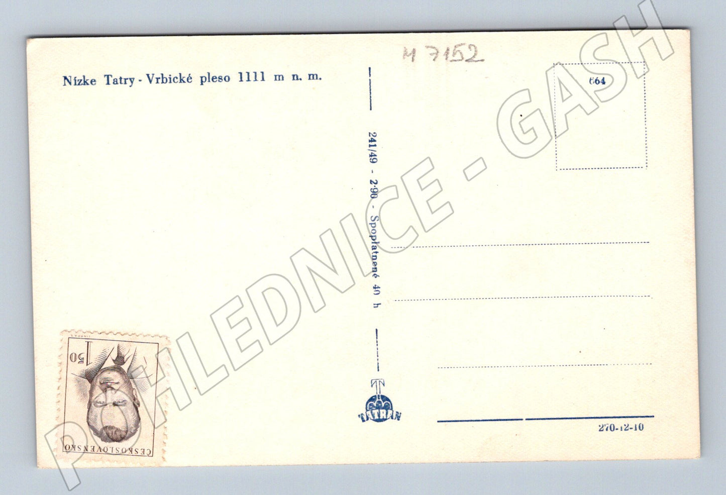 Pohlednice Nízké Tatry Vrbické pleso stará (M7152)
