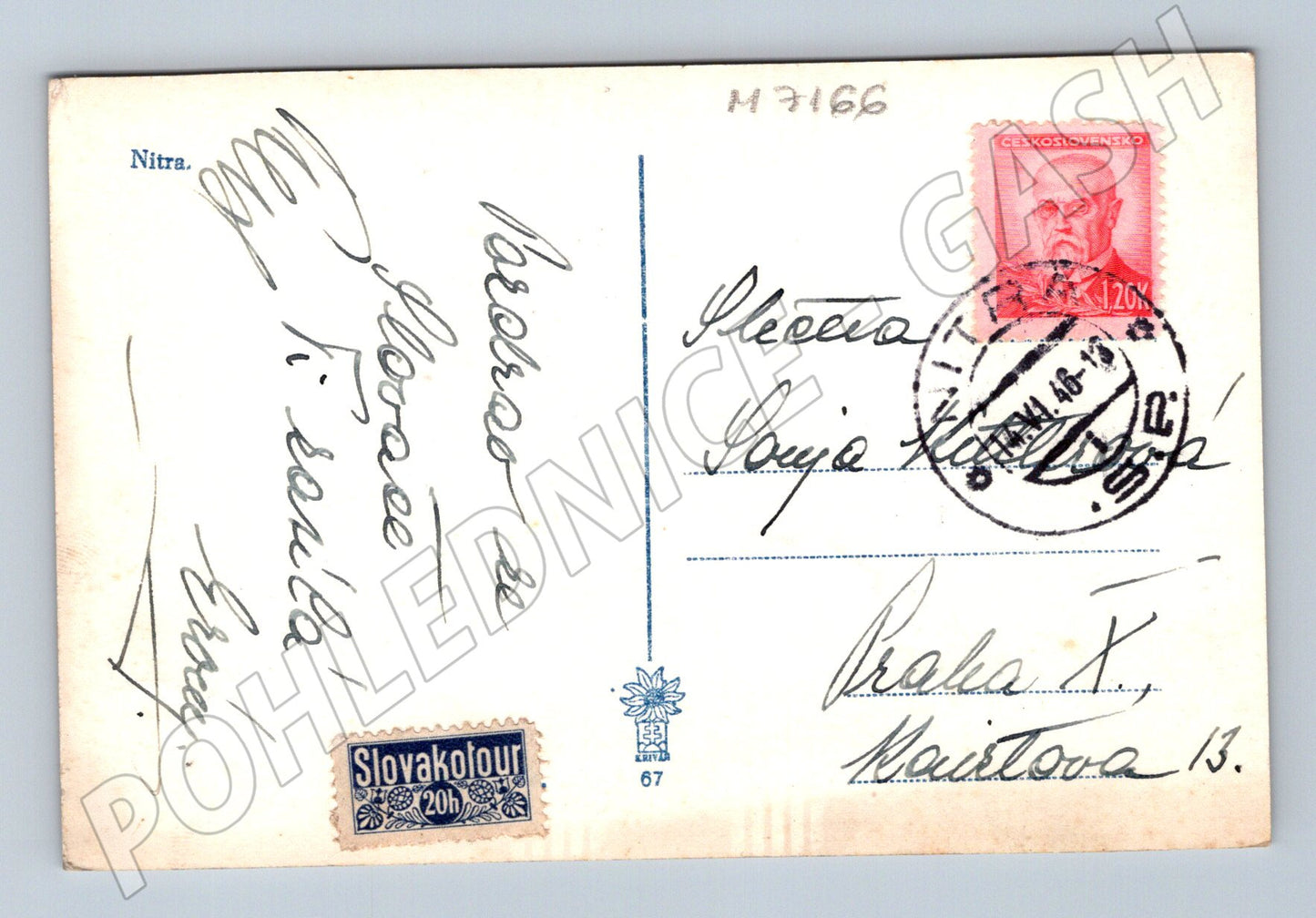 Pohlednice Nitra hrad 1946 (M7166)